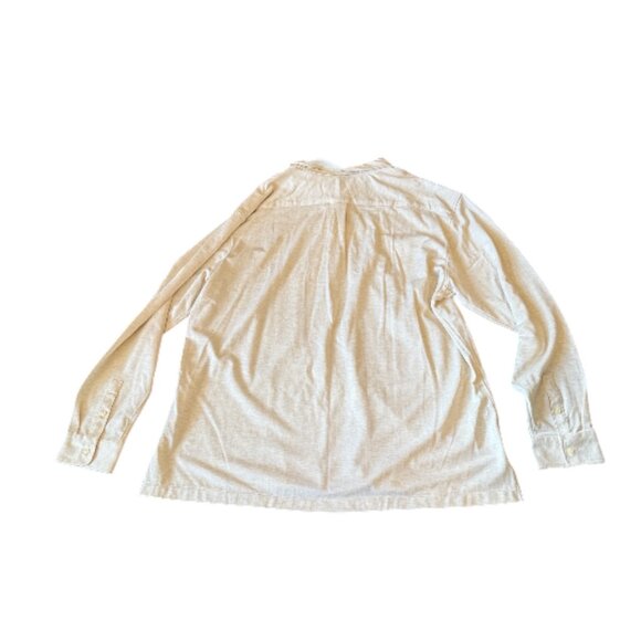 Ralph Lauren Polo Shirt Men's 2XL Tall Long Sleeve Heathered Cream Shirt - Picture 5 of 15